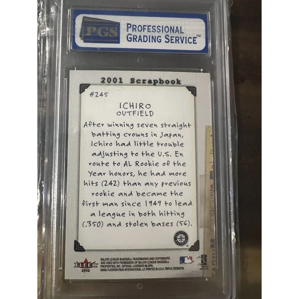 PSA 9 MINT 2002 Fleer Triple Crown Ichiro Suzuki #245 Rookie Of The Year‎ Sealed